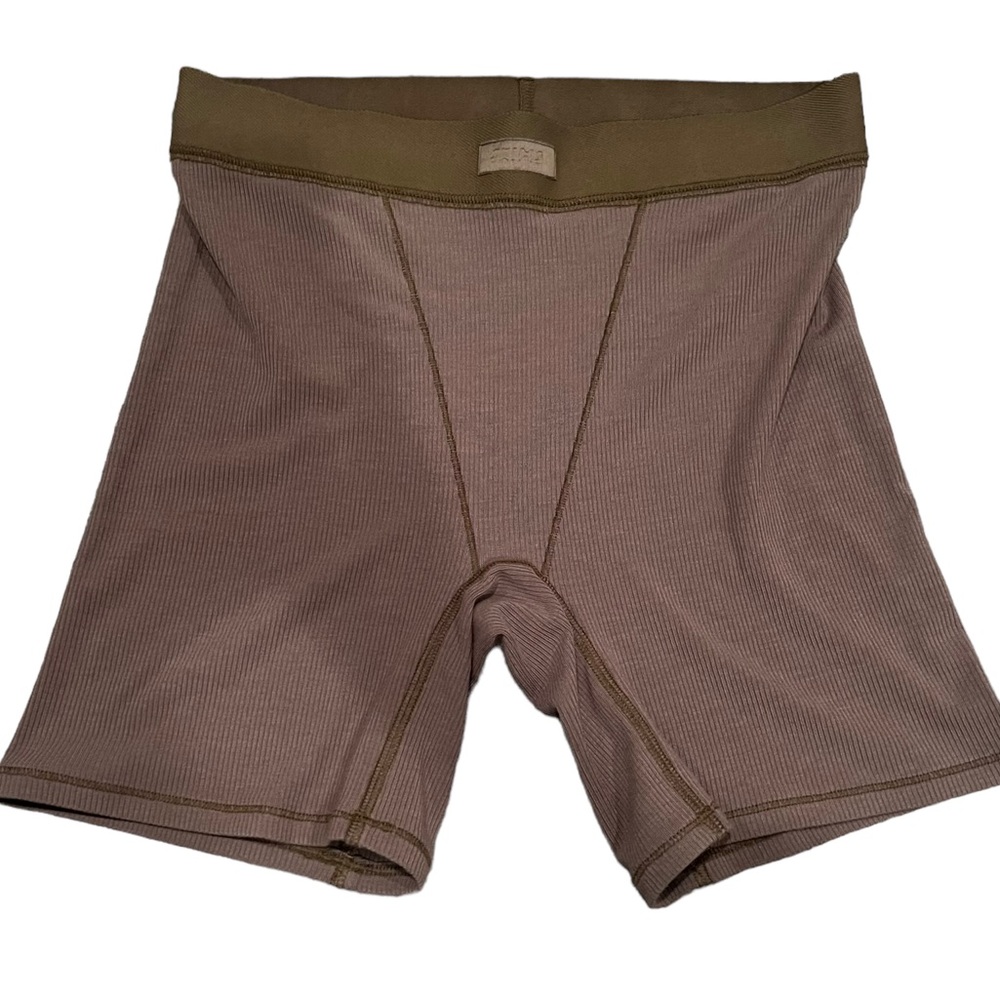 Skims cotton blend ribbed boxer shorts size S